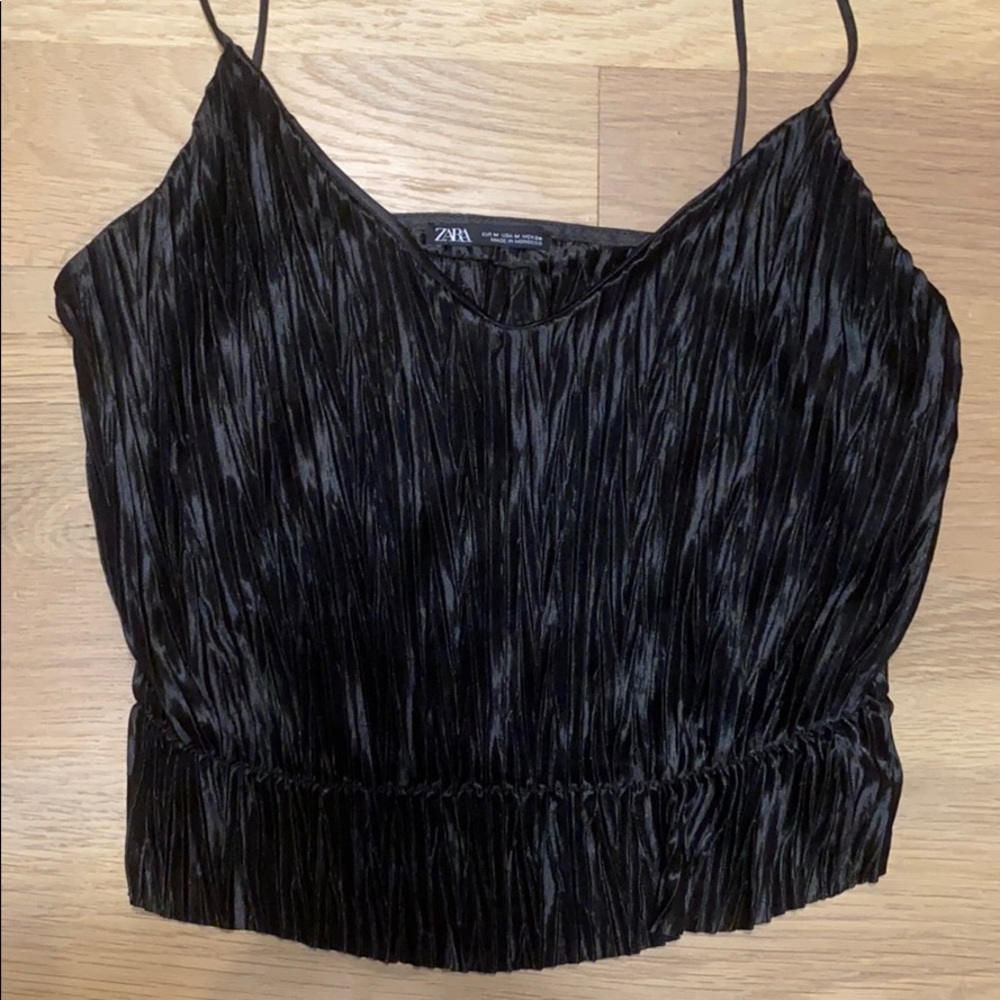 Zara black v-neck blouse